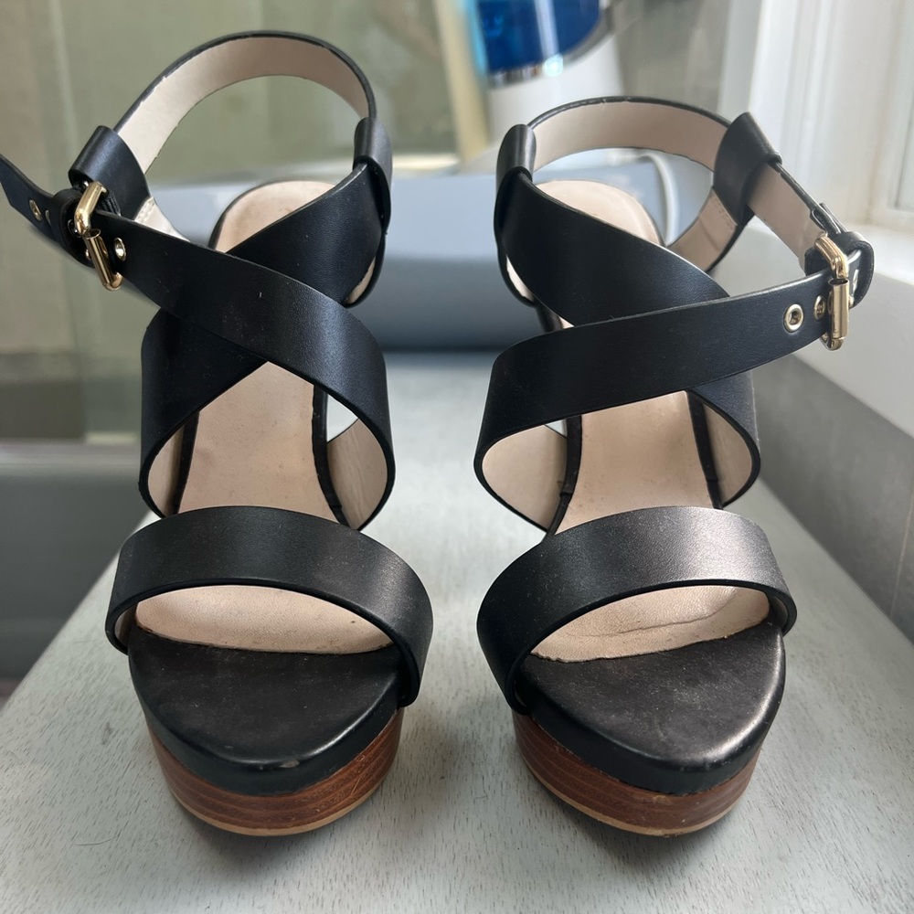 Black strappy heels